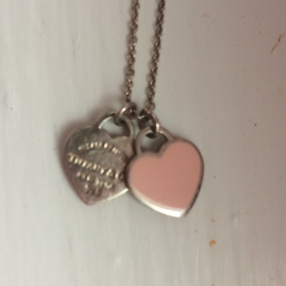 Tiffany pink heart & silver Tiffany & Co pendant